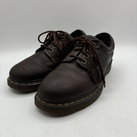 Dr. Martens Boston Shoes Men's Size 7 Brown Leather Derby Oxford Chunky Lace Up